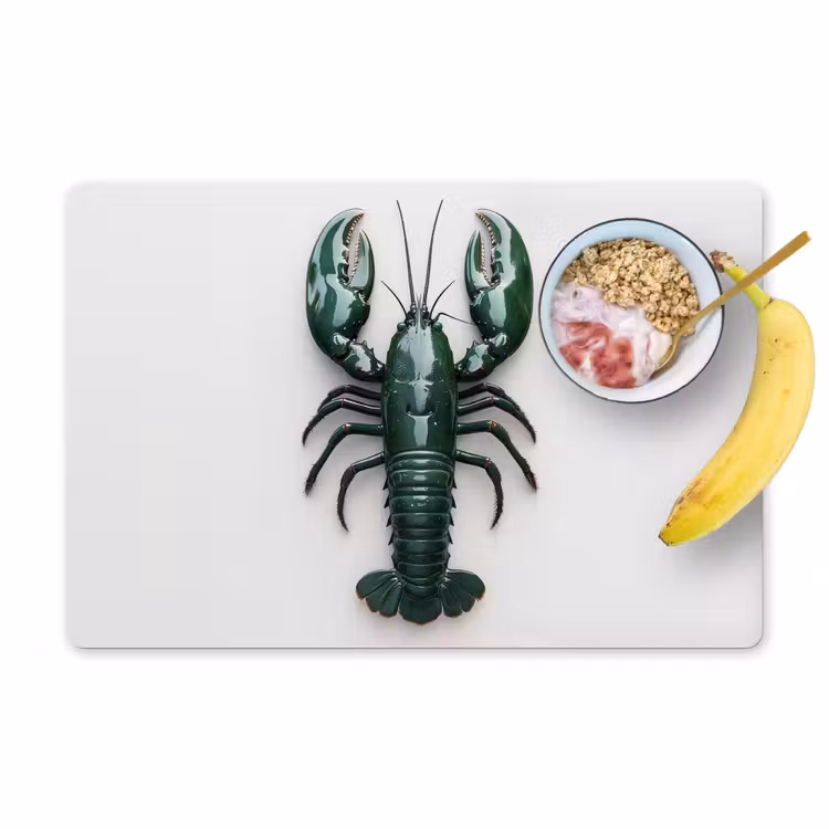 Placemat - 6 stuks - Kreeft - Glossier - Groen - Wit — 1