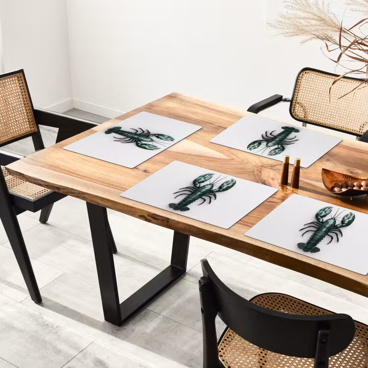 Placemat - 6 stuks - Kreeft - Glossier - Groen - Wit — 5