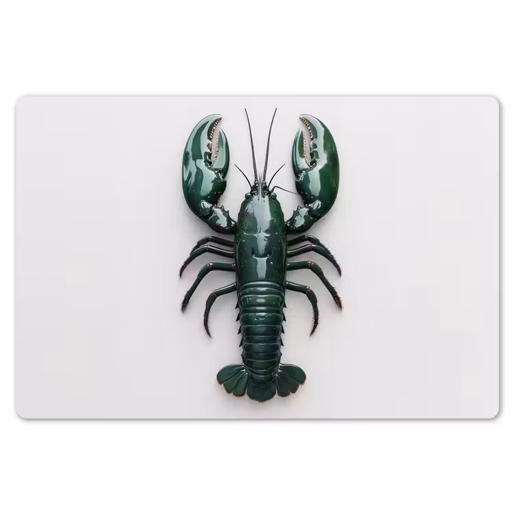 Placemat - 6 stuks - Kreeft - Glossier - Groen - Wit — 7
