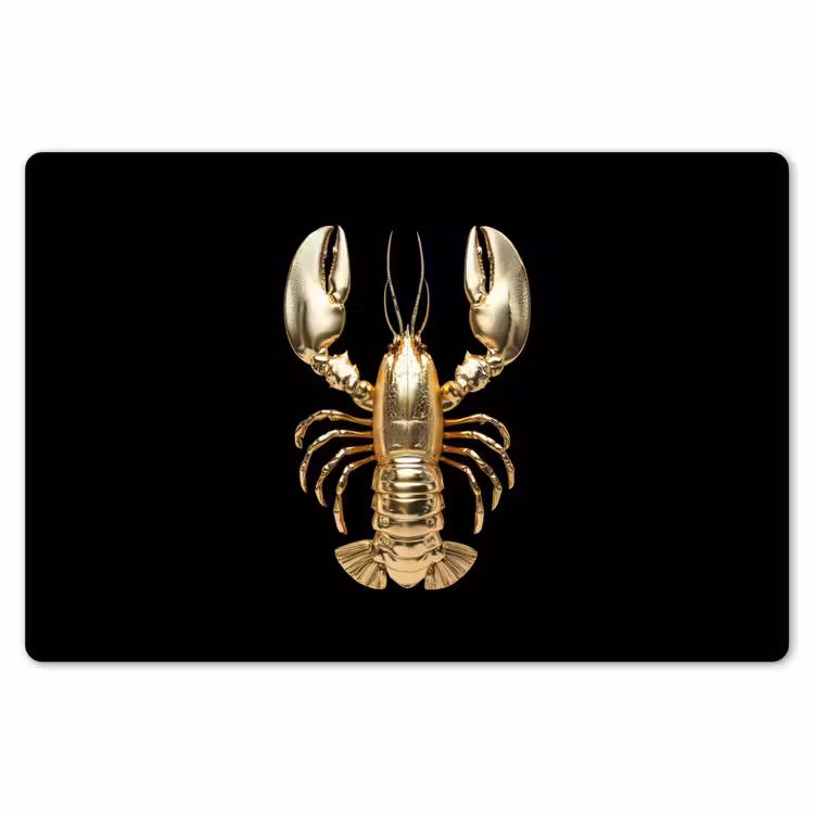 Placemat - 6 stuks - Kreeft - Goud - Textuur - Zwart — 7