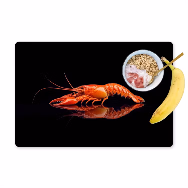 Placemat - 6 stuks - Kreeft - Oranje - Zwart - Opvallend — 1