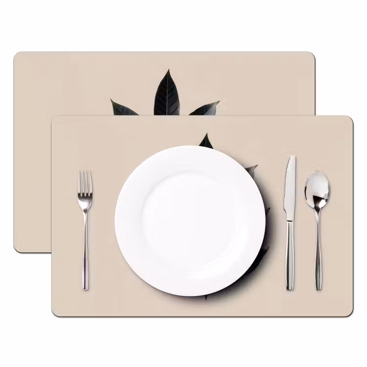 Placemat - 6 stuks - Laurierbladeren - Bloemknoppen - subtiel — 2