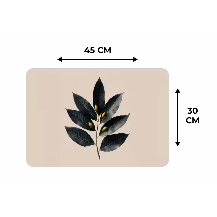 Placemat - 6 stuks - Laurierbladeren - Bloemknoppen - subtiel — 3