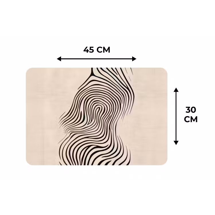 Placemat - 6 stuks - Lijnen - Abstract - Golvend - Zwart — 3
