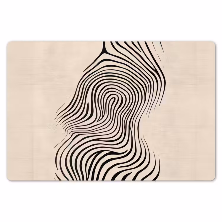 Placemat - 6 stuks - Lijnen - Abstract - Golvend - Zwart — 7