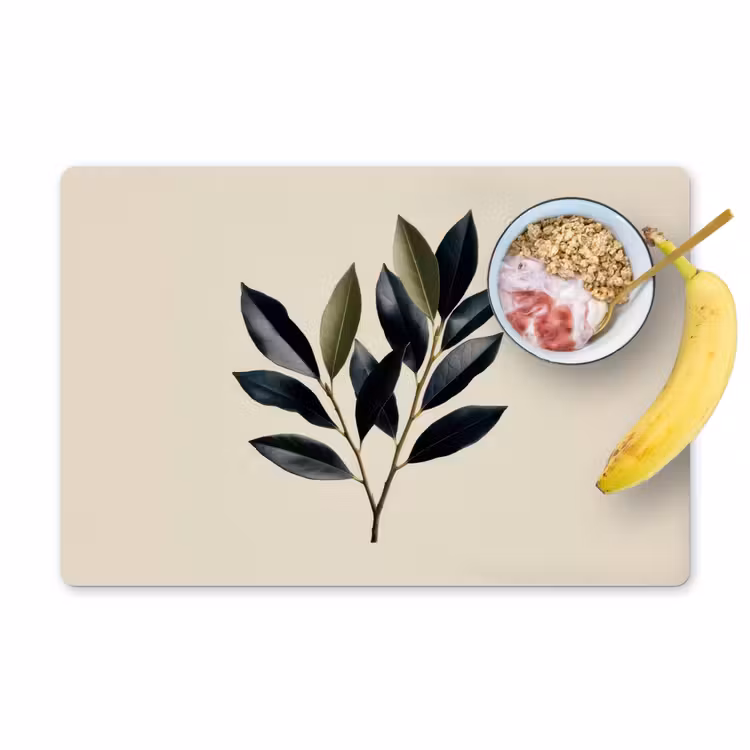 Placemat - 6 stuks - Ovaal - Olijfgroen - Simpel — 1