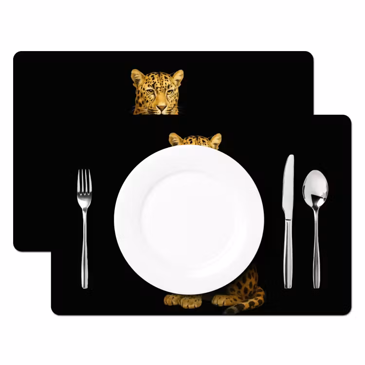 Placemat - 6 stuks - Panter - Realistisch - Bruin — 2
