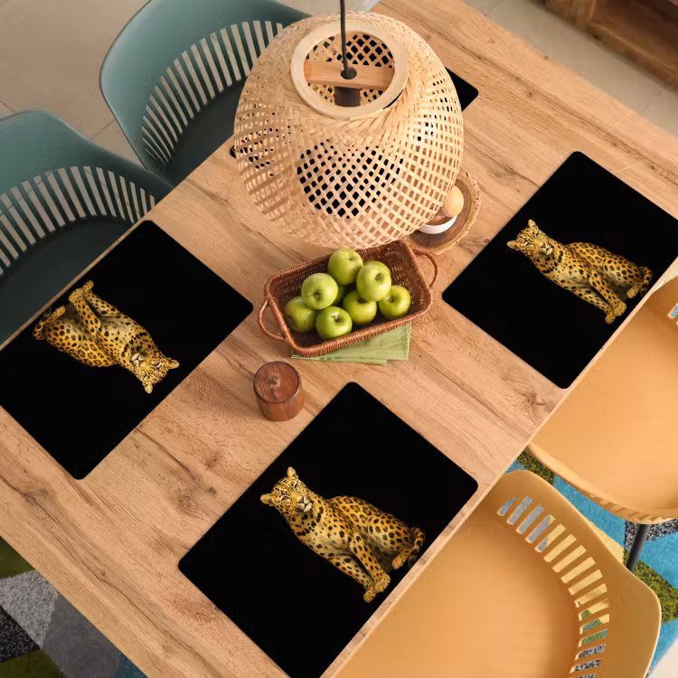 Placemat - 6 stuks - Panter - Realistisch - Bruin — 6