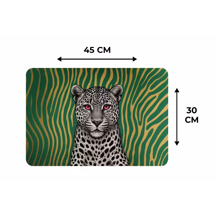 Placemat - 6 stuks - Panter - Zebrapatroon - Groen — 3