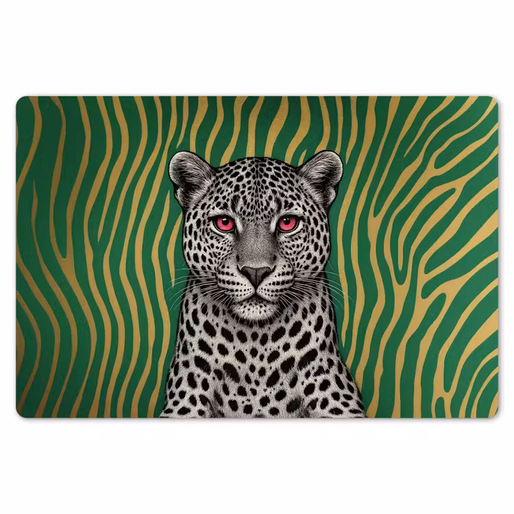 Placemat - 6 stuks - Panter - Zebrapatroon - Groen — 7