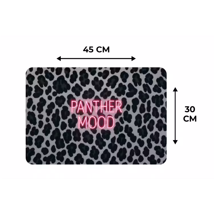 Placemat - 6 stuks - Panterprint - Zwart - Neonletters - Roze — 3