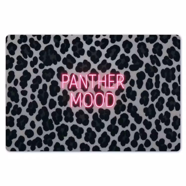 Placemat - 6 stuks - Panterprint - Zwart - Neonletters - Roze — 7