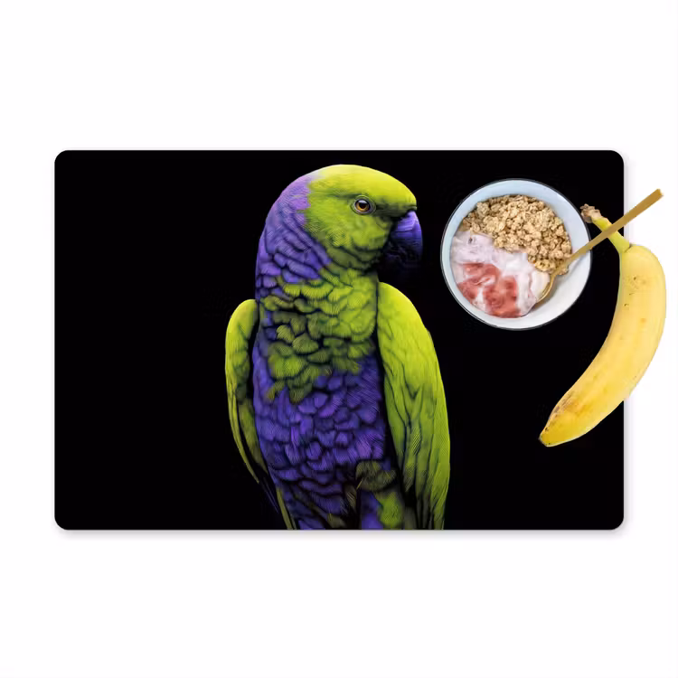 Placemat - 6 stuks - Papegaai - Veren - Opvallend - Groen — 1
