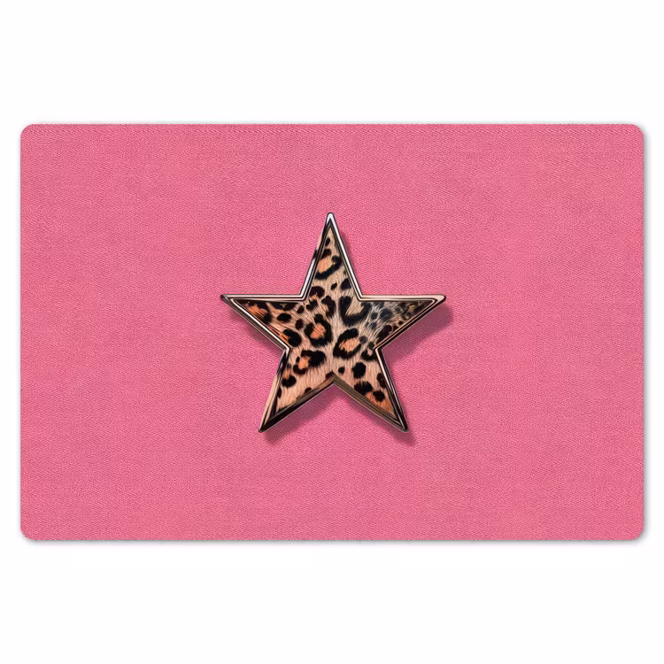 Placemat - 6 stuks - Ster - Luipaard - Print - Roze — 7