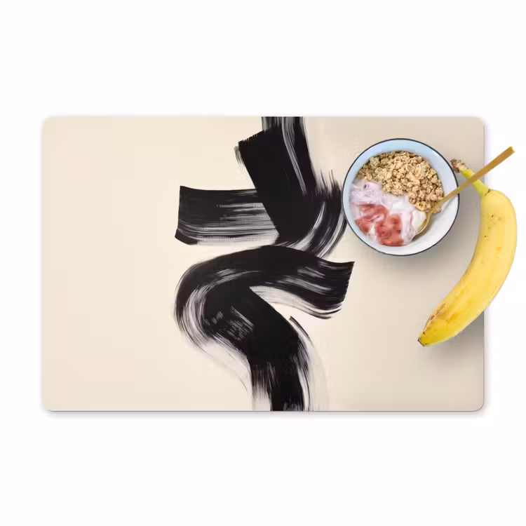 Placemat - 6 stuks - Strepen - Zwart - Abstract — 1