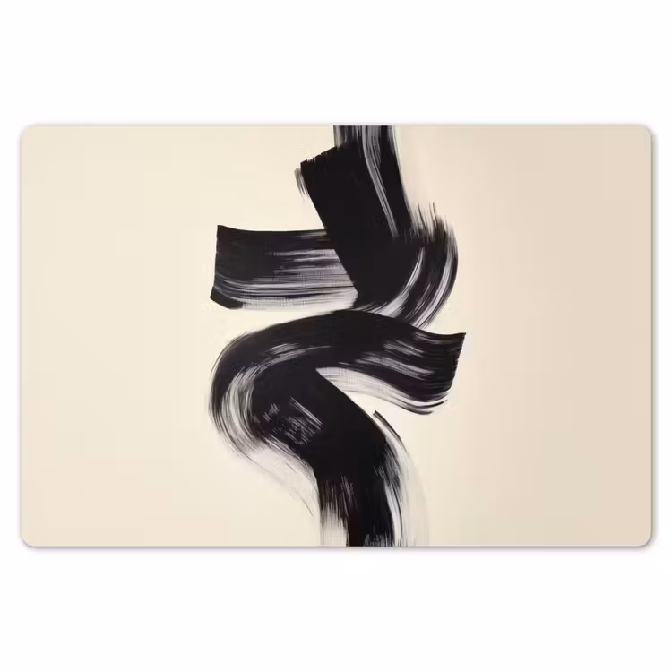 Placemat - 6 stuks - Strepen - Zwart - Abstract — 7
