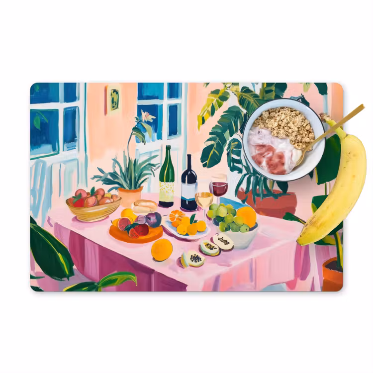 Placemat - 6 stuks - Tafel - Wijn - Fruit — 1