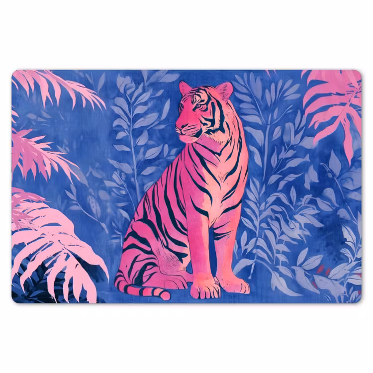 Placemat - 6 stuks - Tijger - Roze - Bladeren - Jungle — 7
