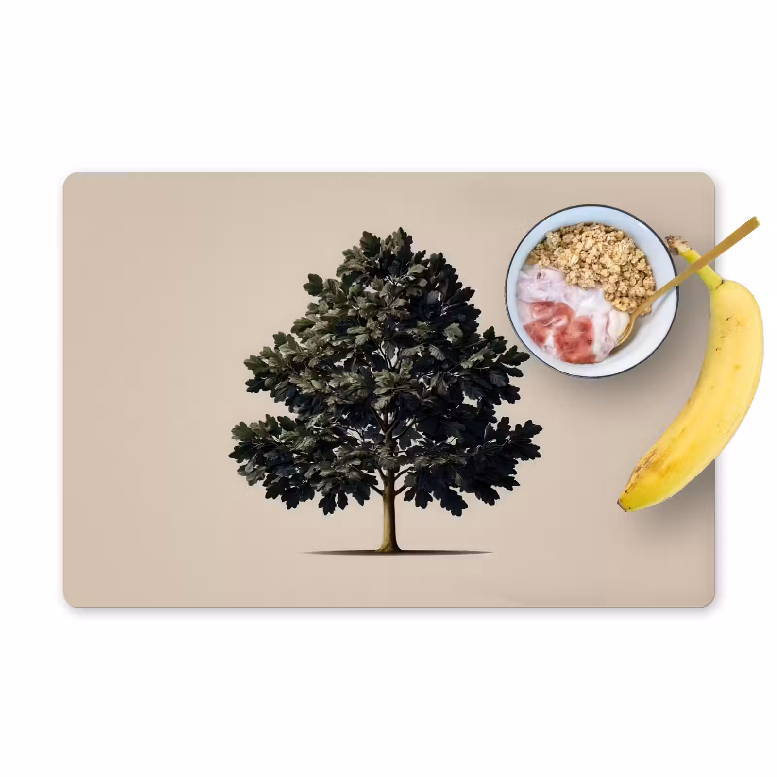Placemat - 6 stuks - Eikenboom - Schaduw - Egaal — 1