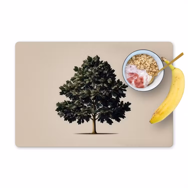 Placemat - 6 stuks - Eikenboom - Schaduw - Egaal — 1