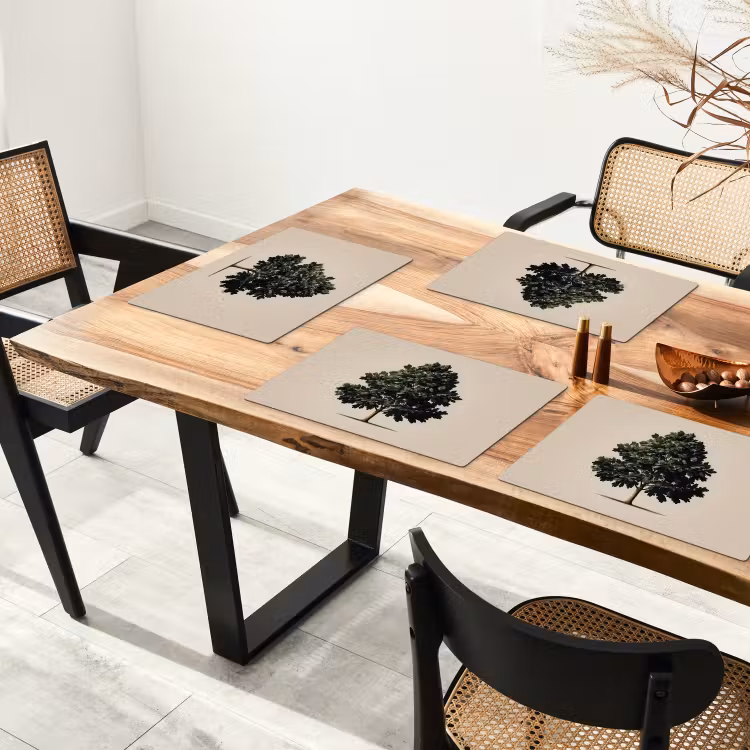 Placemat - 6 stuks - Eikenboom - Schaduw - Egaal — 5