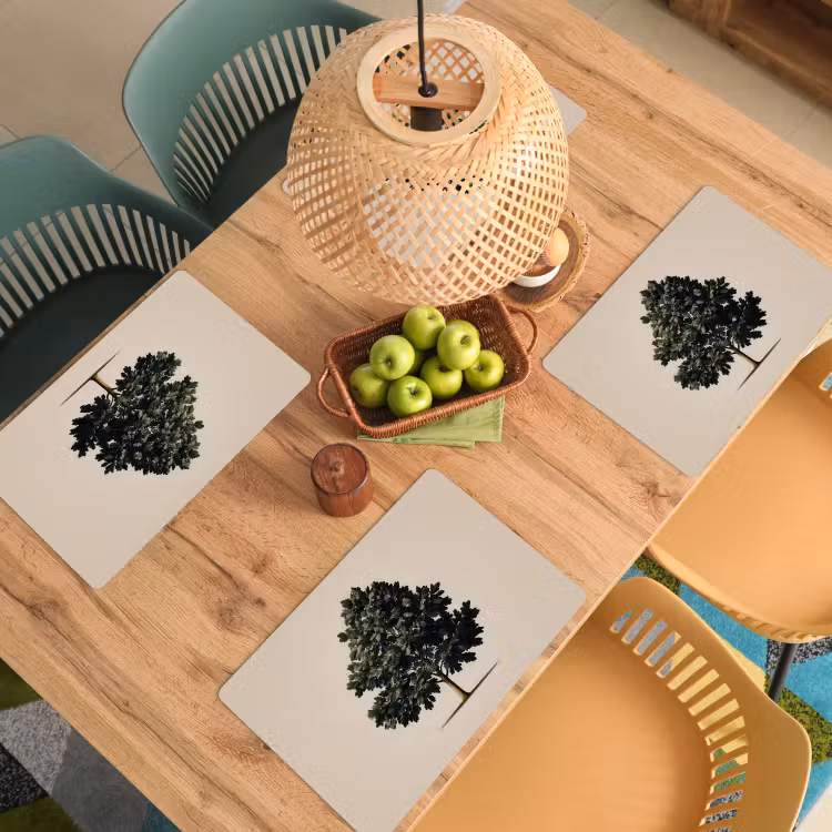 Placemat - 6 stuks - Eikenboom - Schaduw - Egaal — 6