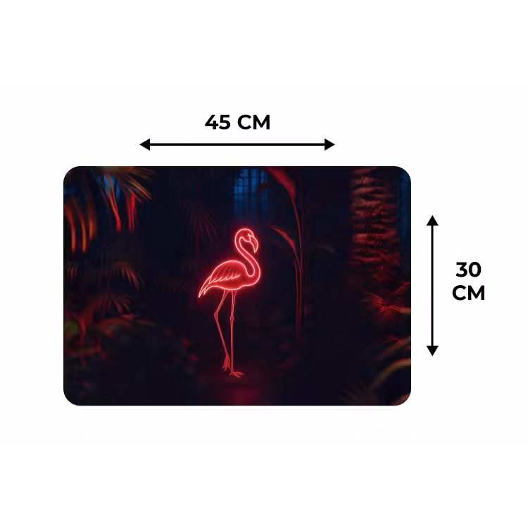 Placemat - 6 stuks - Flamingo - Roze - Neon - Licht — 3