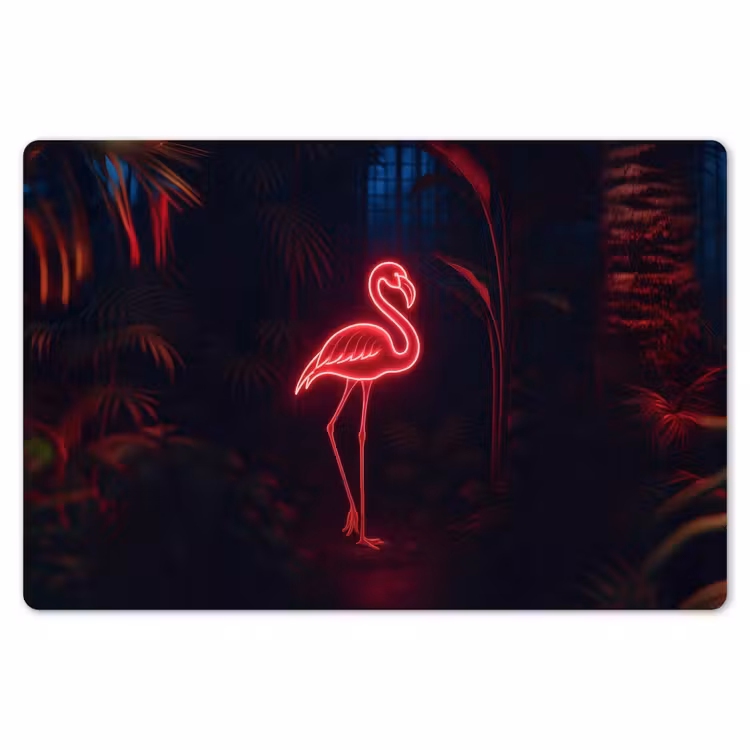 Placemat - 6 stuks - Flamingo - Roze - Neon - Licht — 7