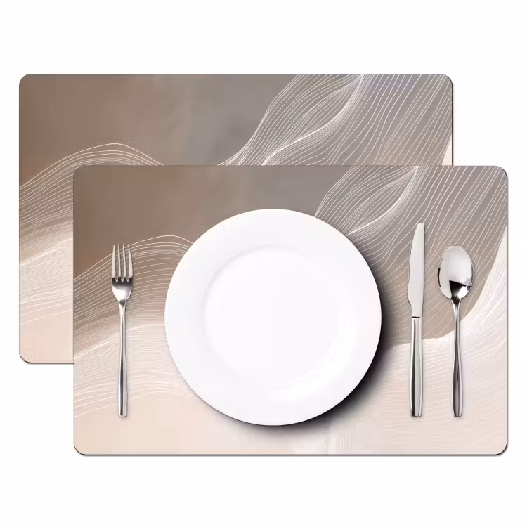 Placemat - 6 stuks - Golvende lijnen - Luchtstromen - Harmonieus — 2