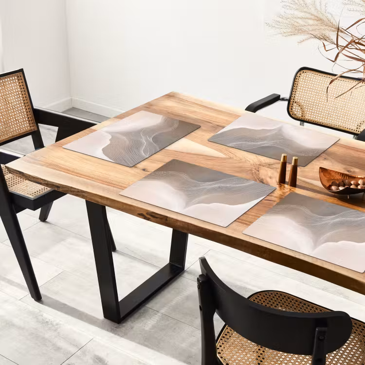 Placemat - 6 stuks - Golvende lijnen - Luchtstromen - Harmonieus — 5