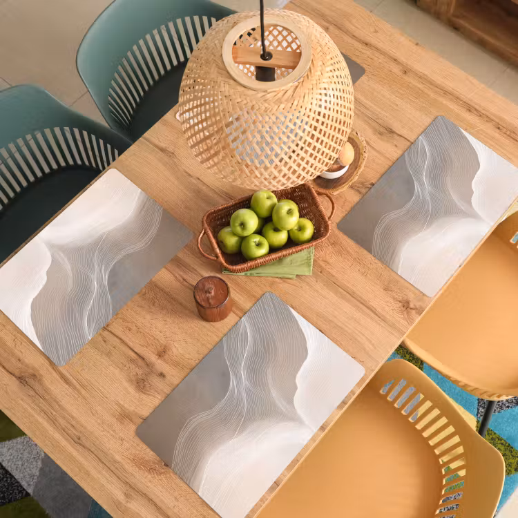 Placemat - 6 stuks - Golvende lijnen - Luchtstromen - Harmonieus — 6