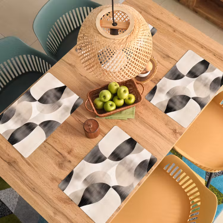 Placemat - 6 stuks - Grillige vormen - Subtiele overgangen - Dynamisch — 6