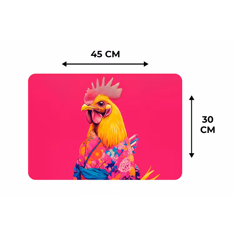 Placemat - 6 stuks - Haan - Kleurrijk - Kimono - Roze — 3