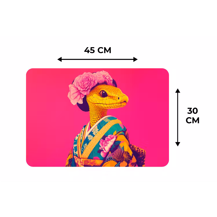 Placemat - 6 stuks - Hagedis - Bloemen - Roze - Kimono — 3
