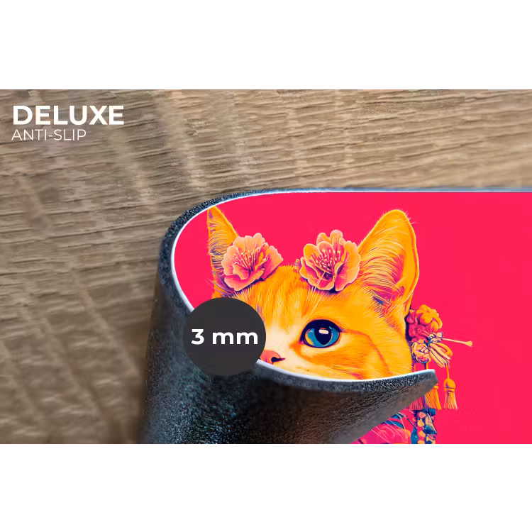 Placemat - 6 stuks - Kat - Kimono - Bloemen - Roze — 4