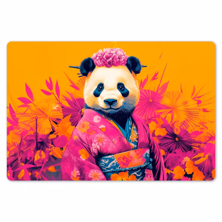 Placemat - 6 stuks - Kimono - Roze - Panda - Bloemenkroon — 7