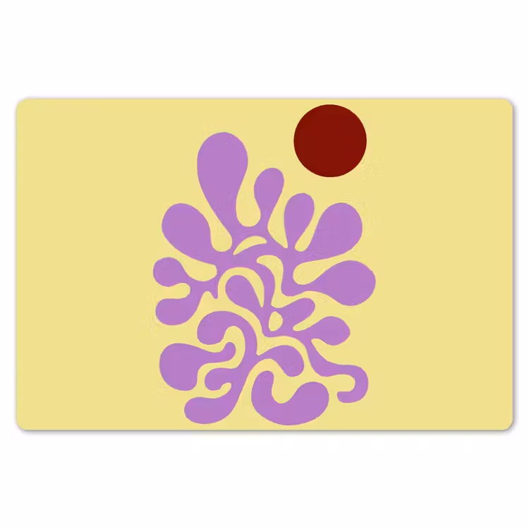 Placemat - 6 stuks - Koraal - Cirkel - Abstract - Geel — 7
