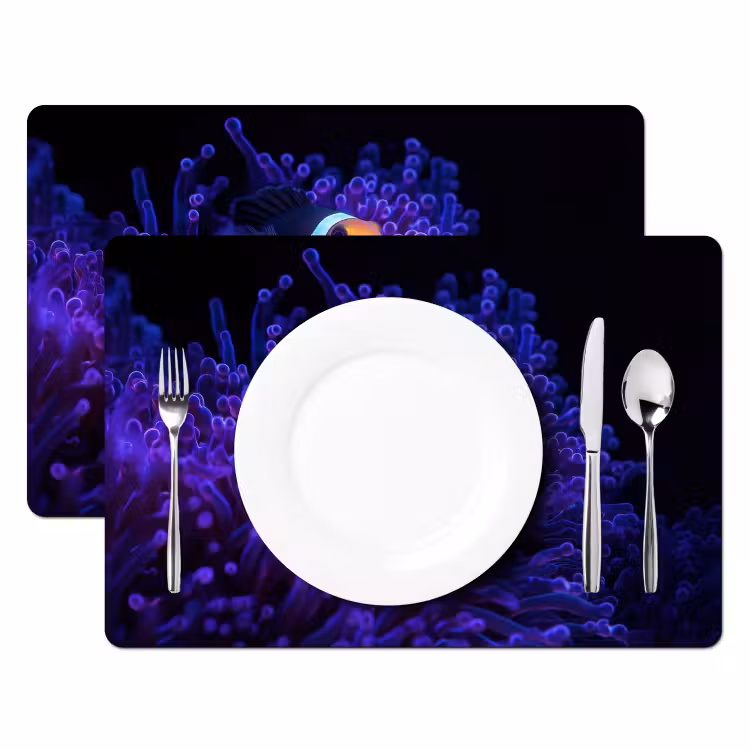 Placemat - 6 stuks - Koraal - Vis - Oranje - Zee — 2
