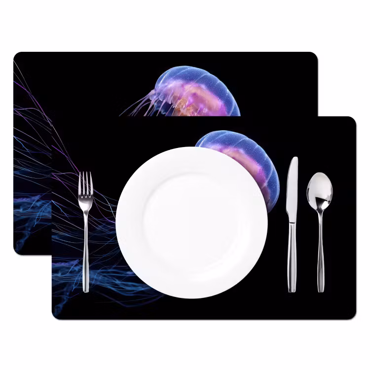 Placemat - 6 stuks - Kwal - Doorzichtig - Roze - Tentakels — 2