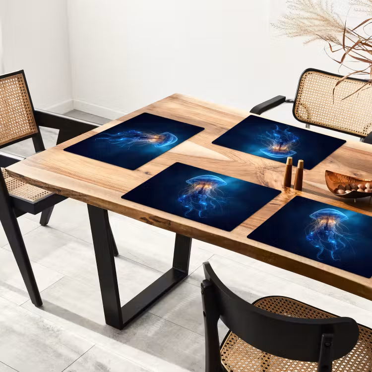 Placemat - 6 stuks - Kwal - Lichtgevend - Tentakels - Blauw — 5