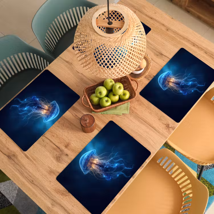 Placemat - 6 stuks - Kwal - Lichtgevend - Tentakels - Blauw — 6