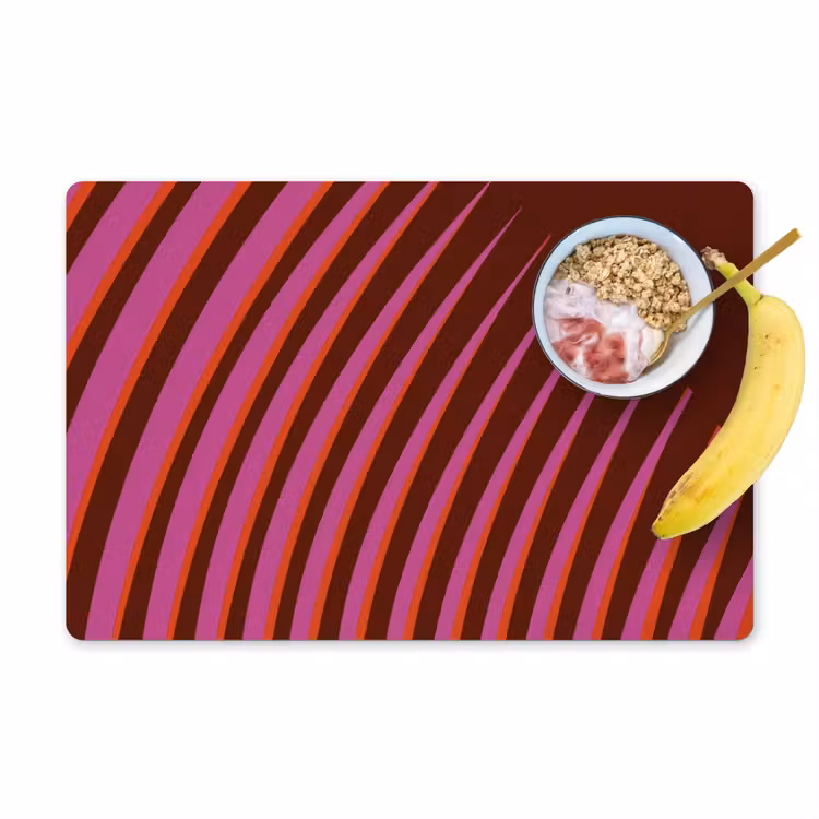 Placemat - 6 stuks - Lijnen - Rood - Beweging — 1
