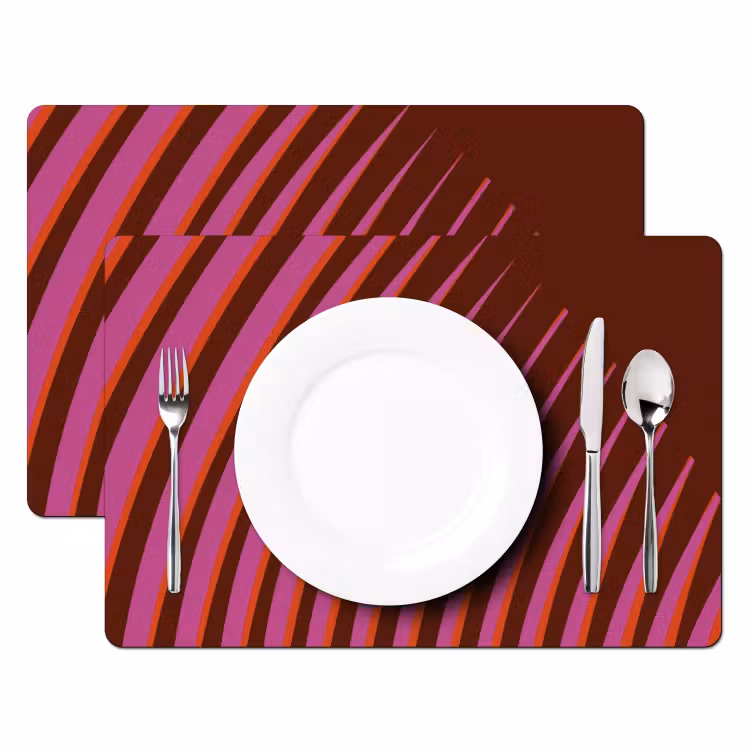 Placemat - 6 stuks - Lijnen - Rood - Beweging — 2