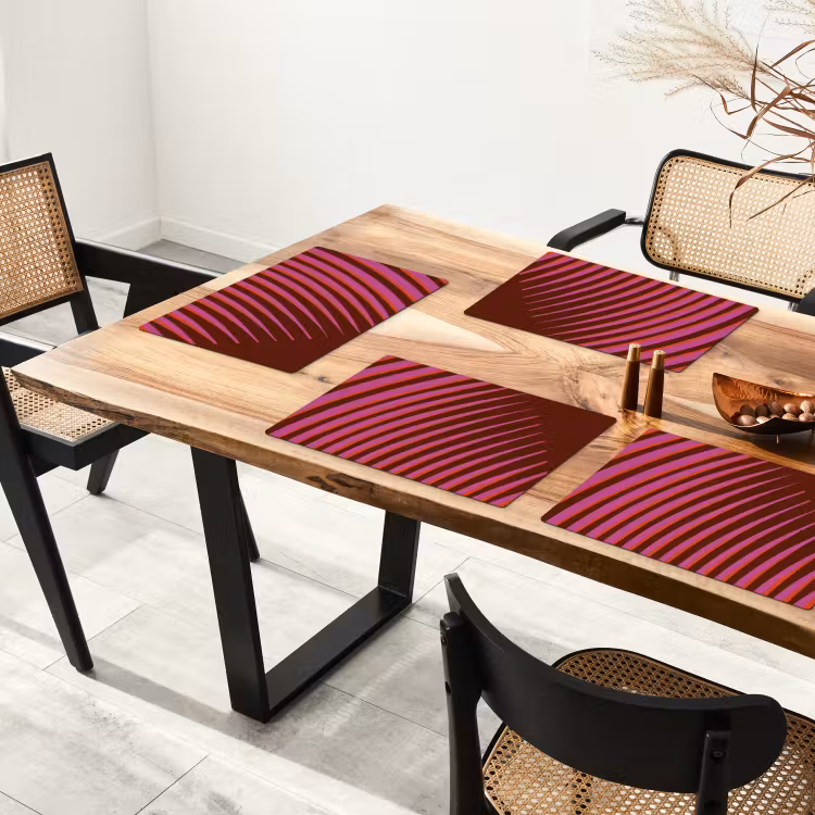 Placemat - 6 stuks - Lijnen - Rood - Beweging — 5