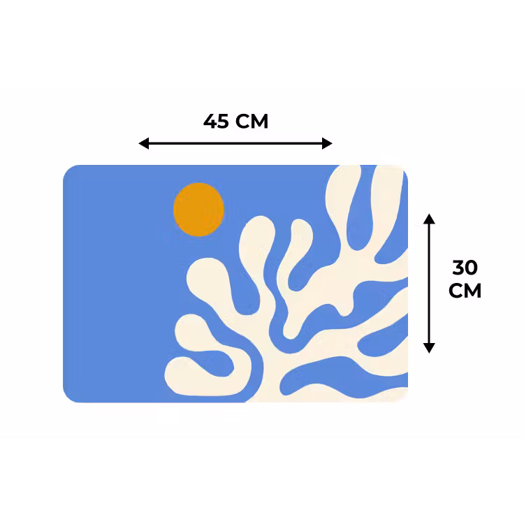 Placemat - 6 stuks - Minimalistisch - Organisch patroon - Blauw — 3