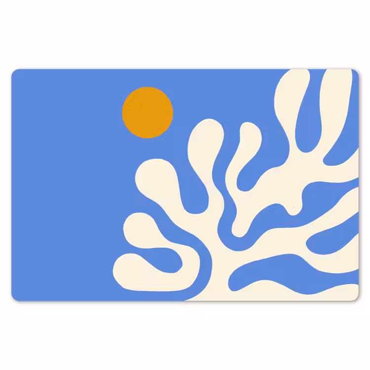 Placemat - 6 stuks - Minimalistisch - Organisch patroon - Blauw — 7