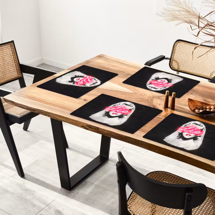 Placemat - 6 stuks - Neon - Letters - Vintage - Vrouw — 5