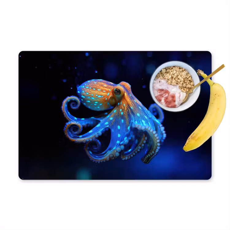 Placemat - 6 stuks - Octopus - Stippen - Blauw - Zee — 1