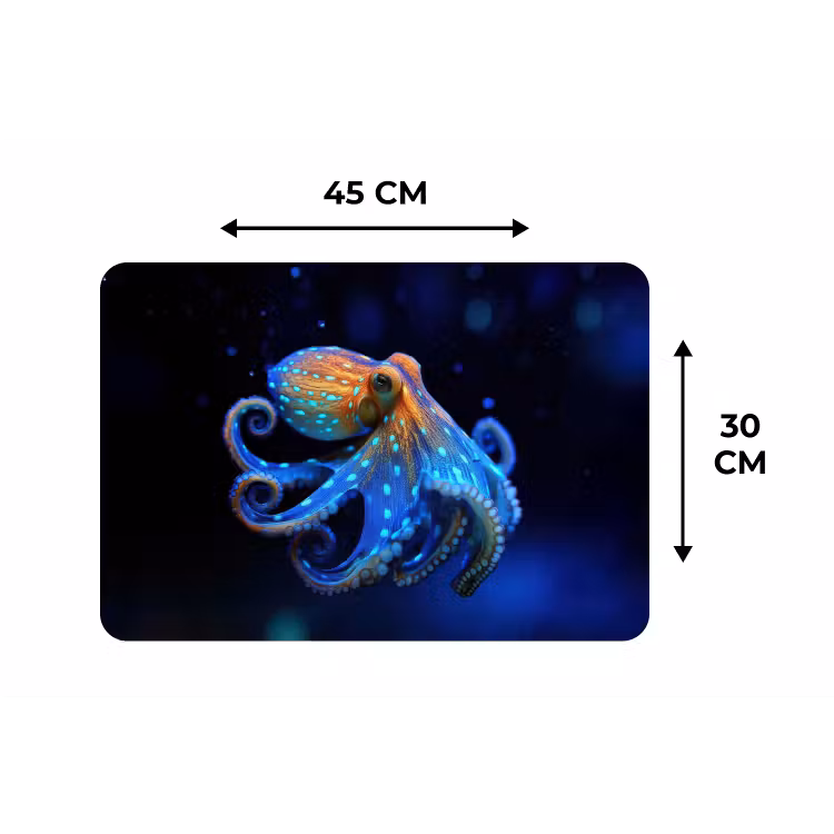 Placemat - 6 stuks - Octopus - Stippen - Blauw - Zee — 3