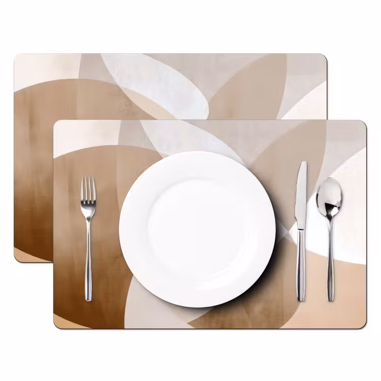 Placemat - 6 stuks - Ovale vormen - Transparant - Zachte overgang — 2
